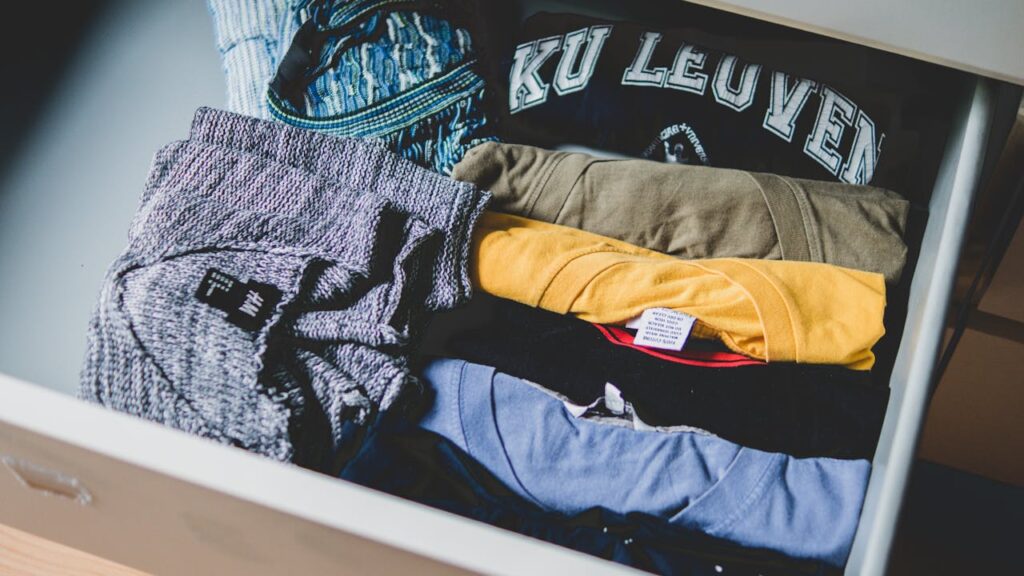 ropa_vertical, método KonMari
